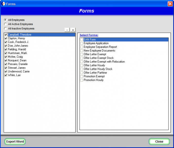 HR QUIK Forms
